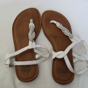 White bling sandals